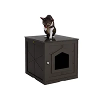 Two Styles Wooden Cat Litter Box Enclosure  Best Decorative Cat House & Side Table  Indoor Pet Crate  Cat Home Nightstand