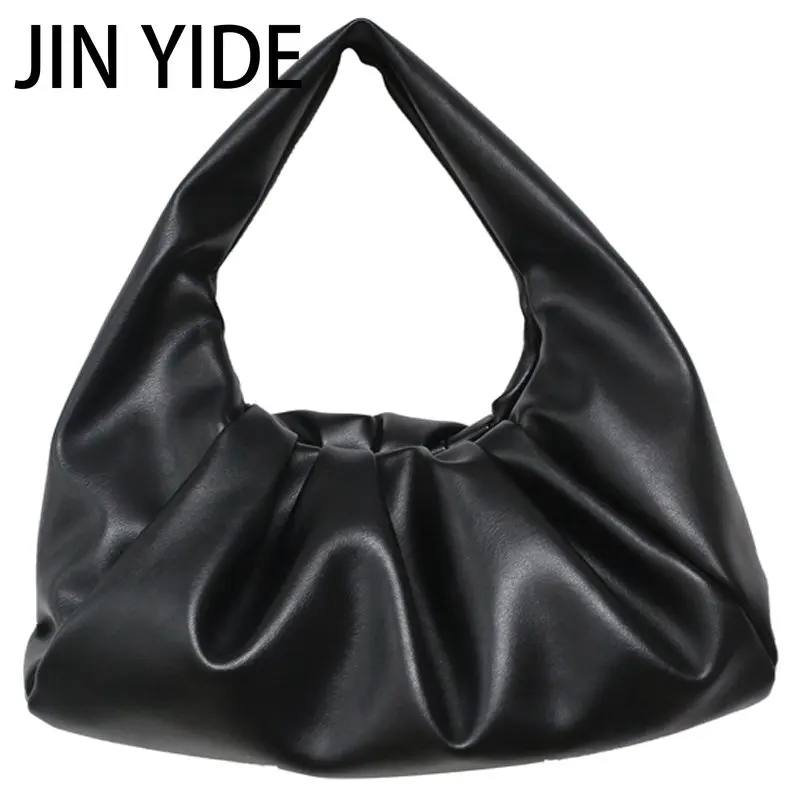 Elegant Pleated Women's Handbag Designer Fluffy Leather Women's Shoulder Bag Vintage Armpit Bags for Women 2023 Brands Purses