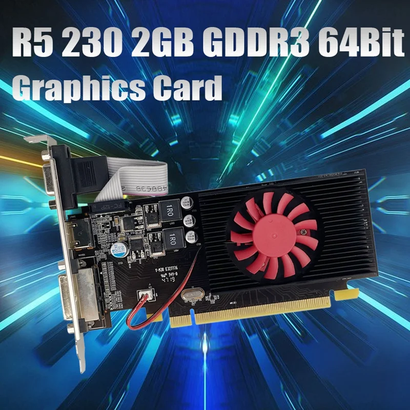 

R5 230 Graphics Card 2GB GDDR3 64Bit 40Nm 625Mhz 533Mhz PCIE 2.0 HDMI-Compatible / DVI /VGA Video Card