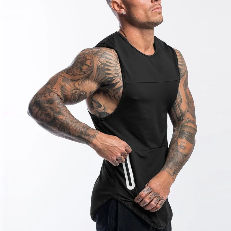 

Men Vest Summer Fashion Slim-Fit Zipper Pocket Sports Vest Men's O-Neck Sleeveless Camouflage Fitness Workout Running Vest