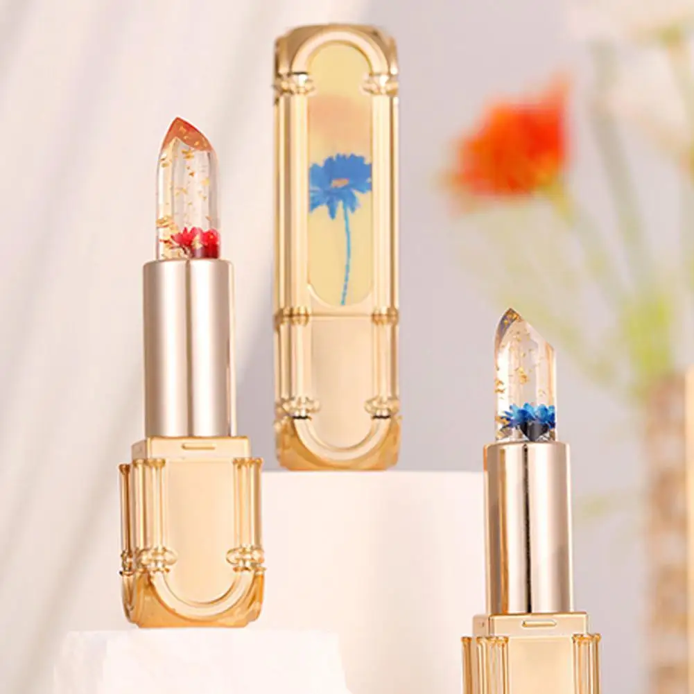

Temperature Color Changing Lipstick Crystal Clear Flower Lipstick Balm Plumping Lip Jelly PH Moisturizer Hydrating Lipgloss G1Z0