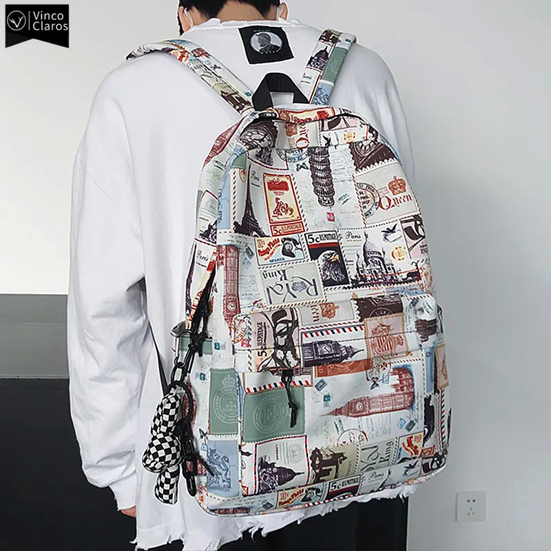 

Модный нейлоновый рюкзак VC с принтом, Женский школьный рюкзак для студентов колледжа, легкие женские рюкзаки, корейский рюкзак, Mochila