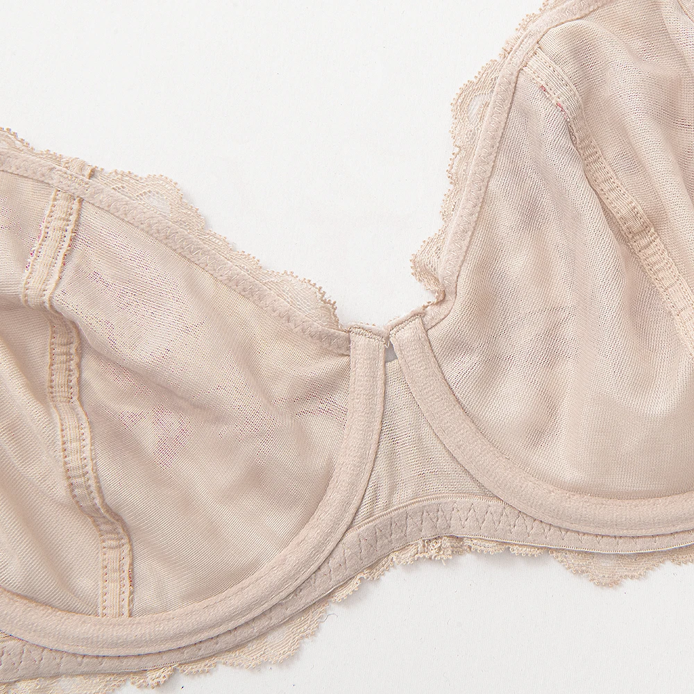 Women's Full Coverage Unline Underwire Floral Lace Plus Size Bras For Women Sexy Lingerie Underwear