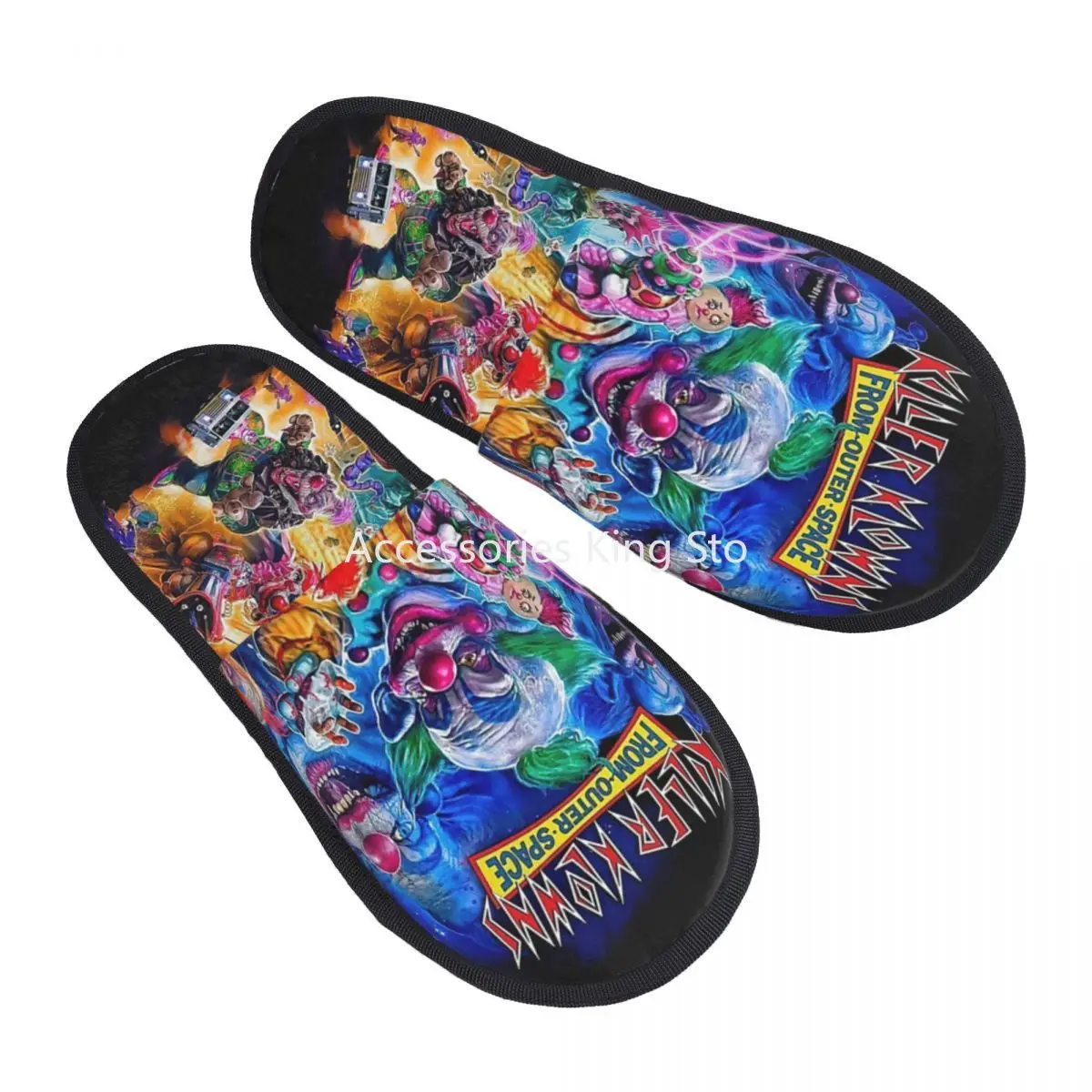 

Killer Klowns From Outer Space Funny Horror Movie House Slippers Women Cozy Memory Foam Slip On Spa Slipper Shoes