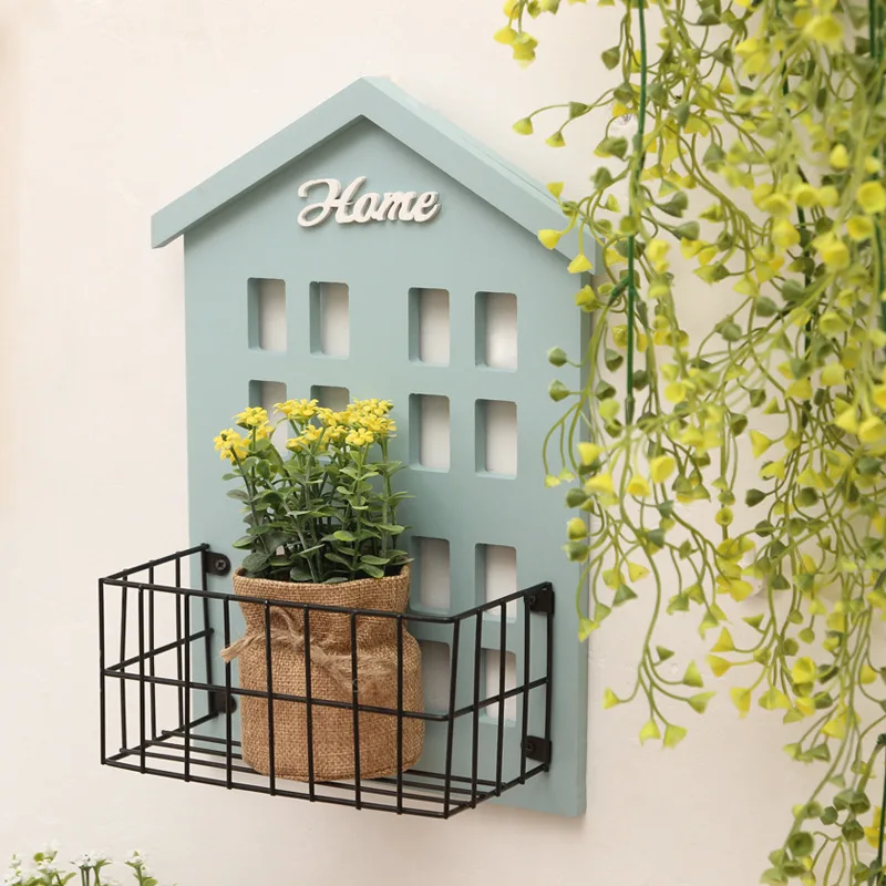 

Nordic Wooden House Wall Hanging Box/Shelf Decoration For Kids Baby Room Decor Miniature Ornaments Photography Props Crafts