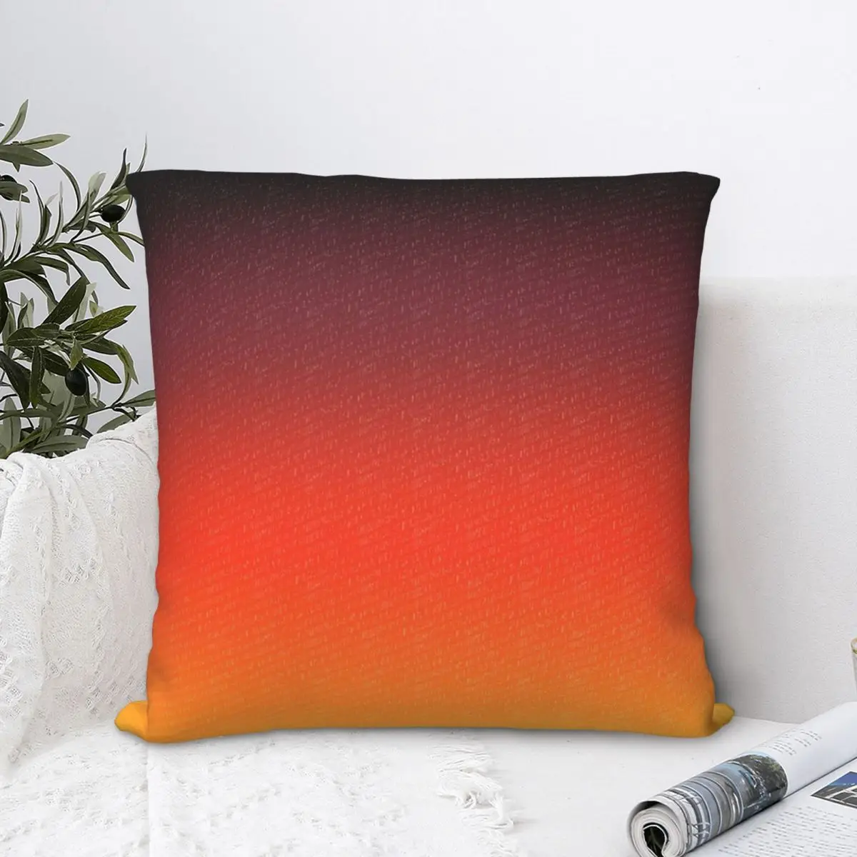 

Sunset Orange Polyester Cushion Cover Gradient Colorful Home Car Decorative Kawaii Throw Pillowcase