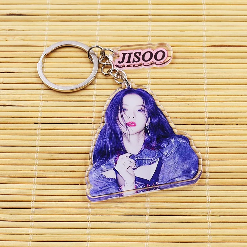Фото KPOP Idols JISOO акриловые брелки высокого качества INS стиль двухсторонняя печать брелоки рюкзак подвески украшения фанаты подарки №4