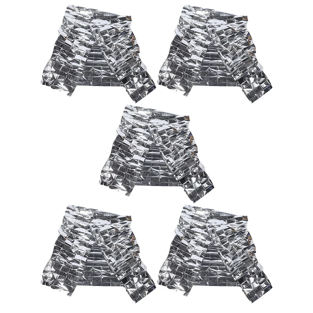 

5 pcs Emergency Thermal Blankets Outdoors Survival Blanket First Aid Blankets for Camping