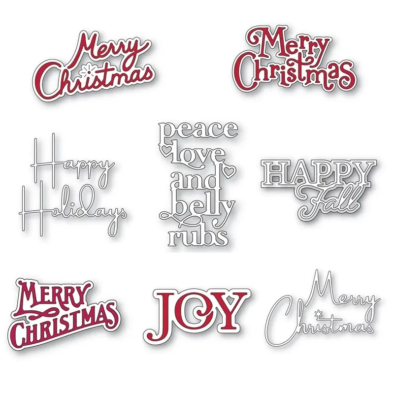 Роскошные Счастливого Рождества Φ мир Любовь слова вырезанные штампы для новых