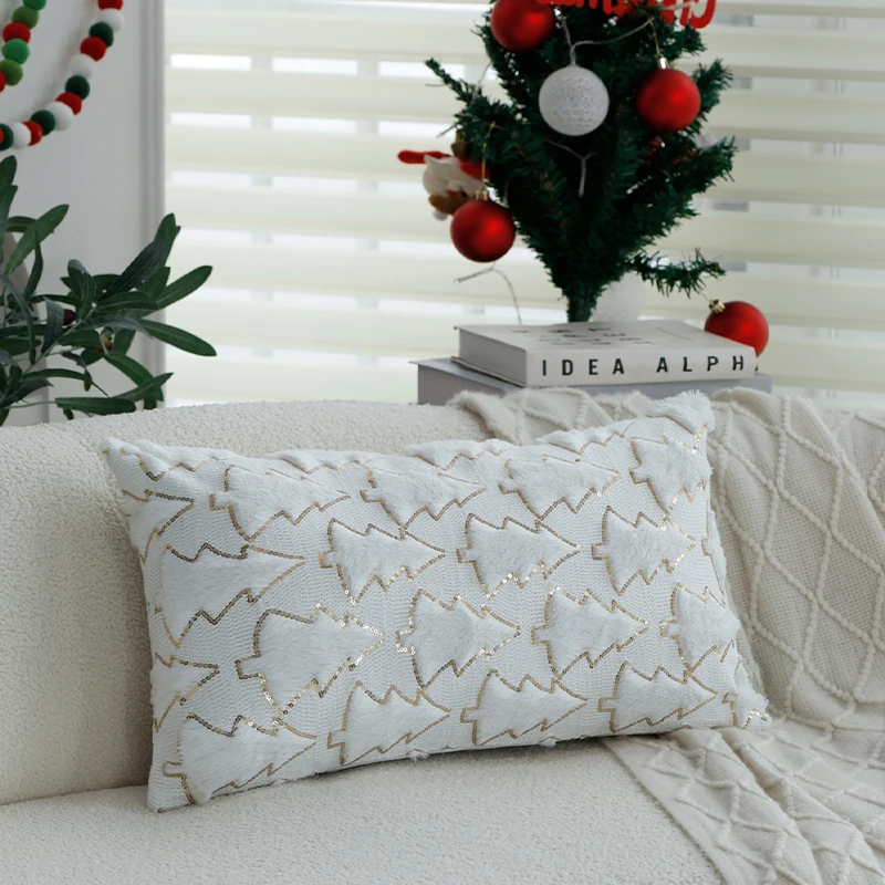 Чехол для подушки Coussion украшение дома плюшевая рождественская елка 45x45 см