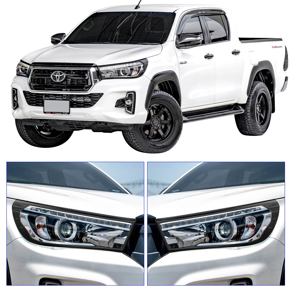 Матовые черные передние фары защита подходит для Toyota Hilux Revo Recco 2015-2020 года модели