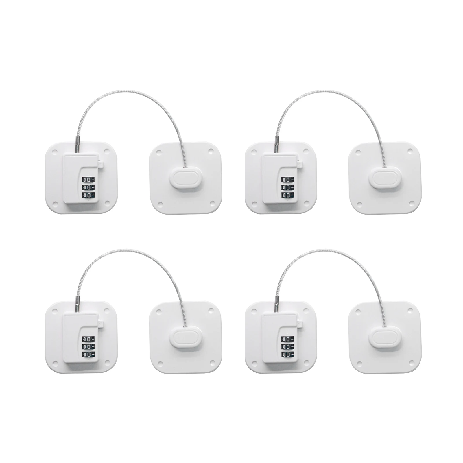 

4pcs Stainless Steel Anti Theft Universal With Key Multifunctional Window Restrictor Practical Cabinet Door Lock Child Safety