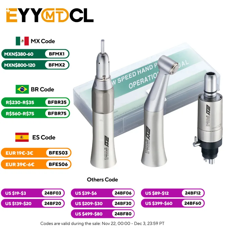 Комплект стоматологических наконечников низкоскоростной угловой прямой