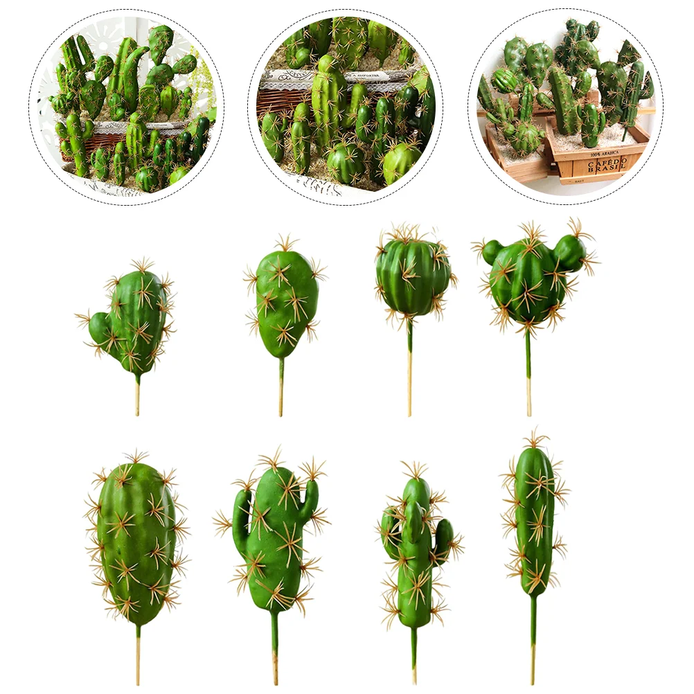 

8 Pcs Bulk Plants Artificial Cactus Decorative Fake Succulent Miniature Simulation