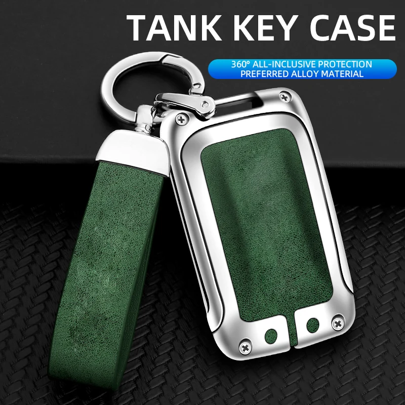 

Чехол для автомобильного ключа, чехол для ключей, чехол для ключей для танка 300 2021, защита для ключей от Great Wall, кожаный, цинковый сплав, ТПУ, ав...