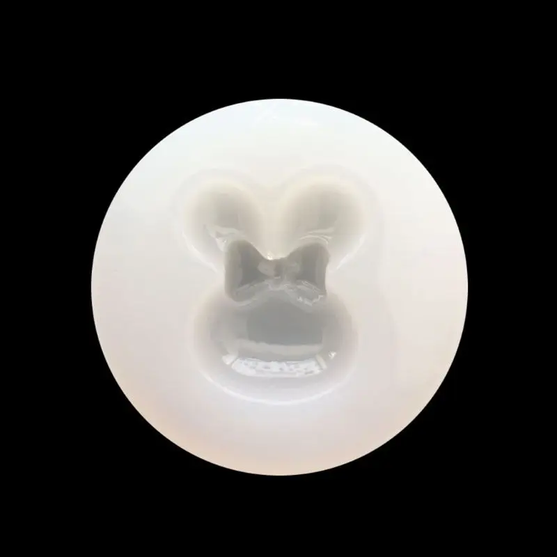 

41XC 2Pcs Cartoon Bear and Rabbit Silicone Mold DIY Resin Jewelry Making Baking Decor