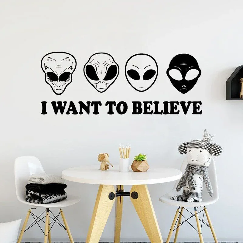 Настенная Наклейка с пришельцами цитата Я хочу верить настенная наклейка