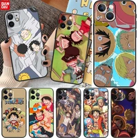 anime one piece luffy for apple iphone 13 12 11 pro max mini xs max x xr 6 7 8 plus 5s se 2020 soft silicone black phone case
