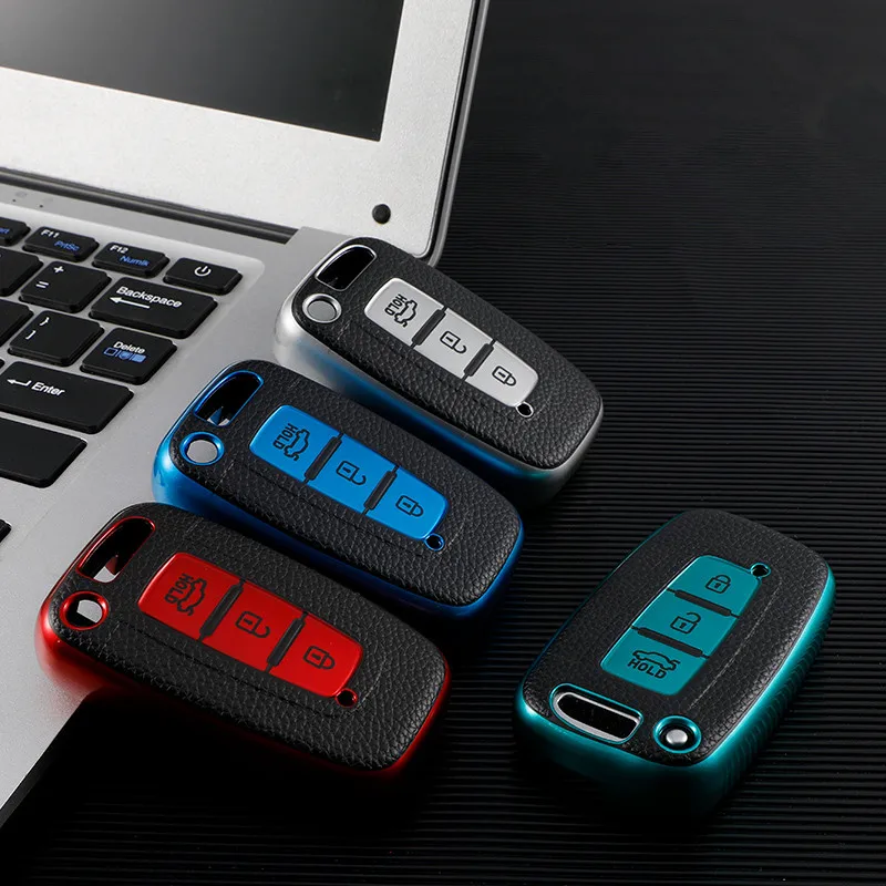 

Car Key Cover for Hyundai Sonata Solaris HB20 Veloster SR IX35 for KIA RIO K2 K3 Sportage Key Bag Case Holder Protector