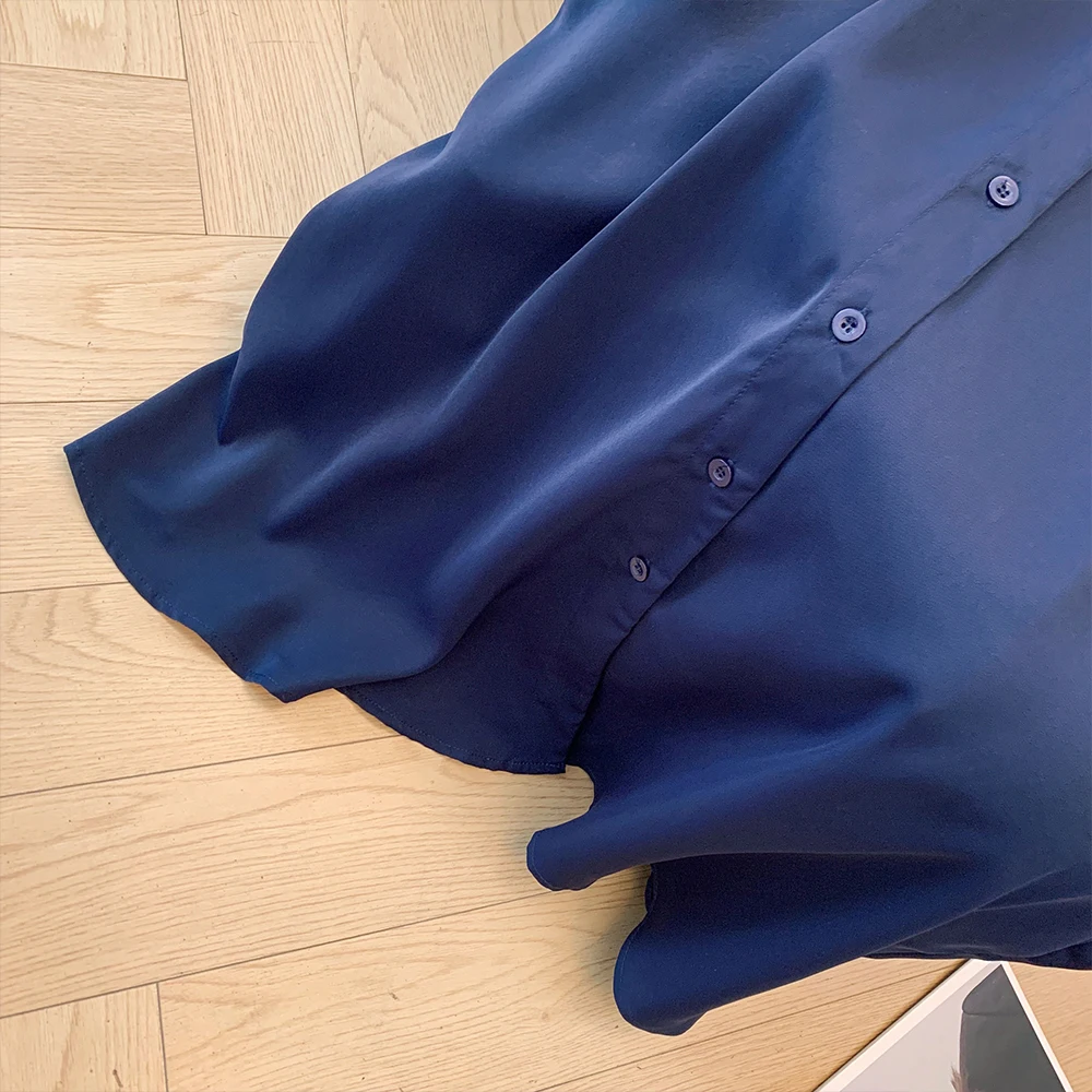 Женское весенне-осеннее повседневное свободное платье средней длины с v-образным