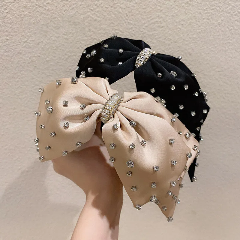 

202301-hy-FG577 шикарная Прямая поставка звезды сверкающие стразы бант ободок для волос из сплава