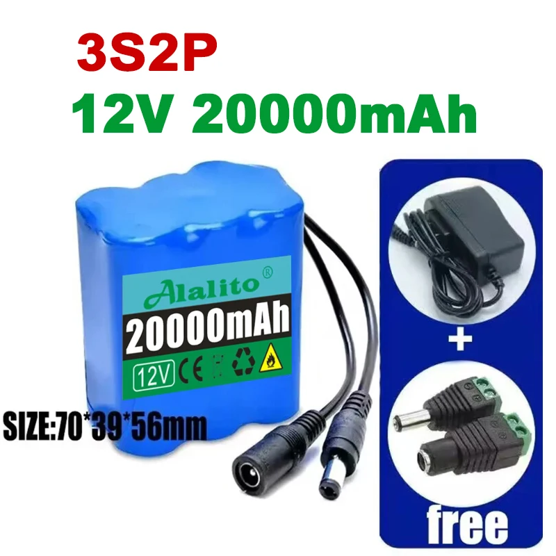НОВЫЙ аккумулятор 12В 3S5P 50000мАч, литий-ионные аккумуляторы 18650 50Ач, перезаряжаемые батареи с BMS, литиевые аккумуляторные блоки, плата защиты + зарядное устройство (art.: 3920dbd4e46e6) - 3920dbd4e46e6