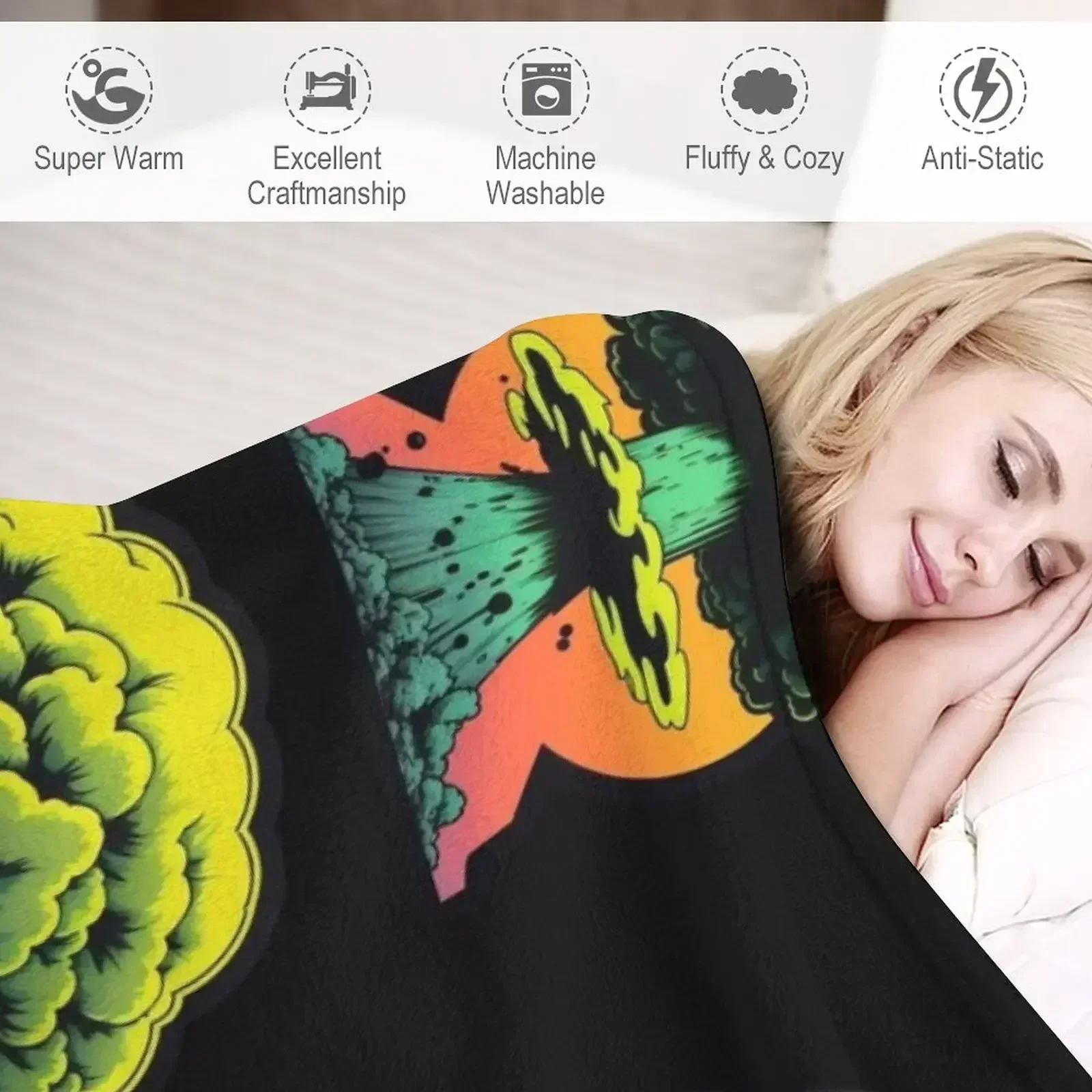 Одеяло с ядерным взрывом WW3 декоративное одноместное одеяло для дивана