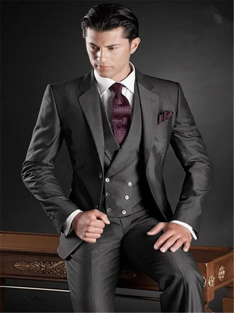 

Custom made measure Men's Slim Fit Wedding Suits Groom Tuxedos Groomsmen Formal Suit Jacket+Pants (Jacket+Pants+Tie+Vest)