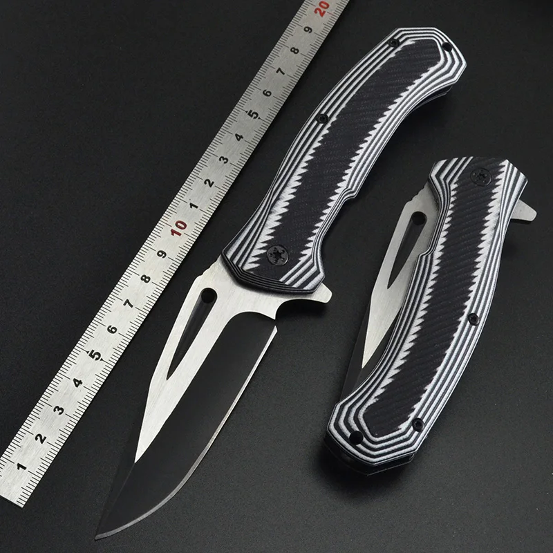 

D2 Steel Sharp Blade Folding Tactical Gift Knife High Hardness G10 Handle Hunting Survival Multi Functional EDC Camping Tool