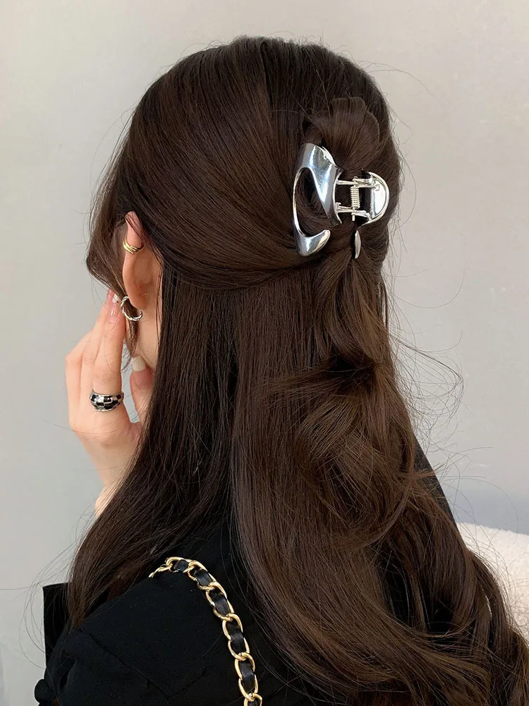 Модные металлические черные и серебряные аксессуары для подарка с когтями волос