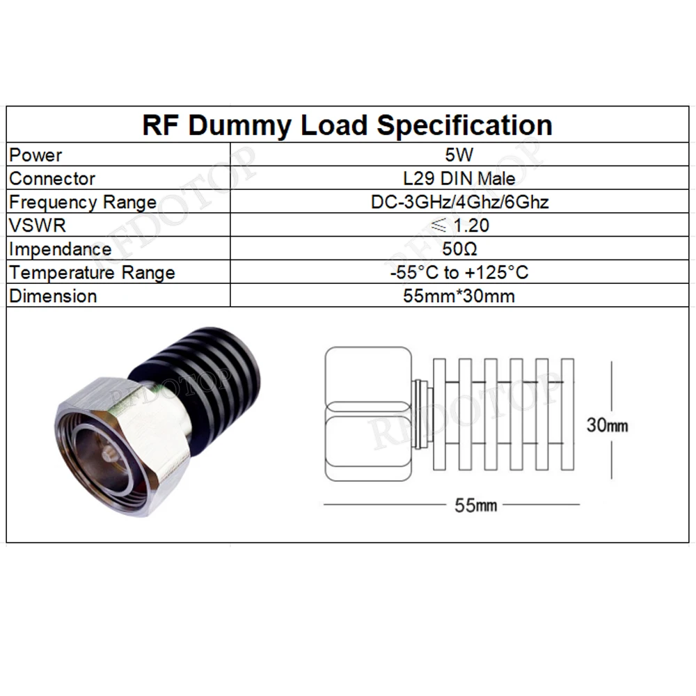 5 Вт 3 ГГц/4 ГГц/6 ГГц L29 DIN штекер RF коаксиальный терминал фиктивная нагрузка 50 Ом