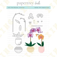 inew nto the blooms orchid metal cutting dies scrapbook diary decoration stencil embossing template diy greeting card handmade