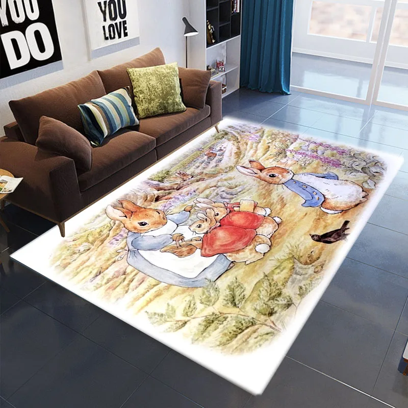 

Cartoon Rabbit Carpet Living Room Sofa Mat Bedroom Bedside Decorative Carpet Bathroom Anti-slip Floor Mat Home Entrance Door Mat