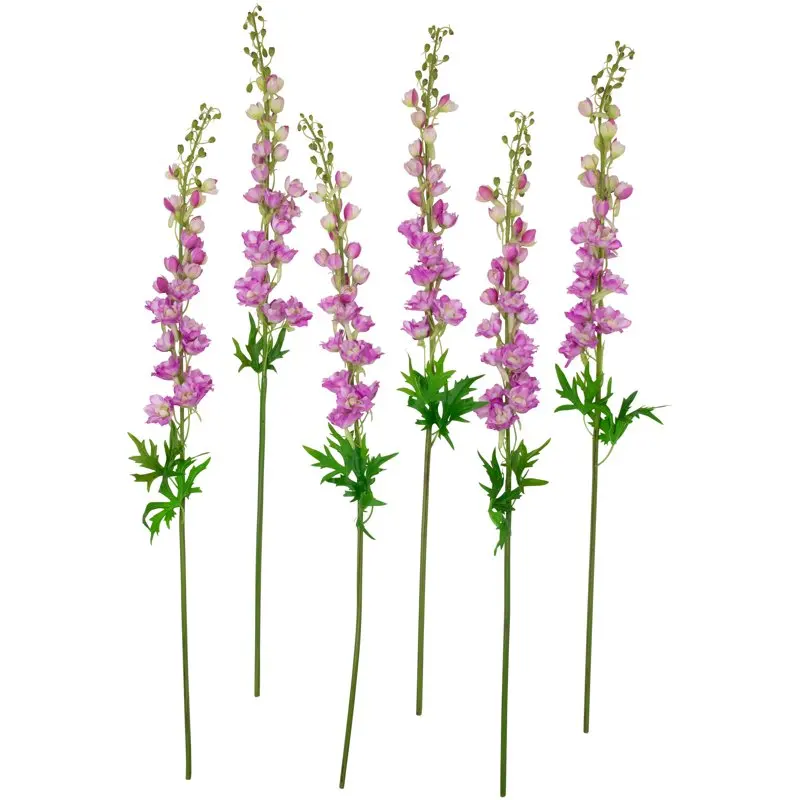 

Set of 6 Magenta Pink Delphinium Artificial Floral Stems 40"