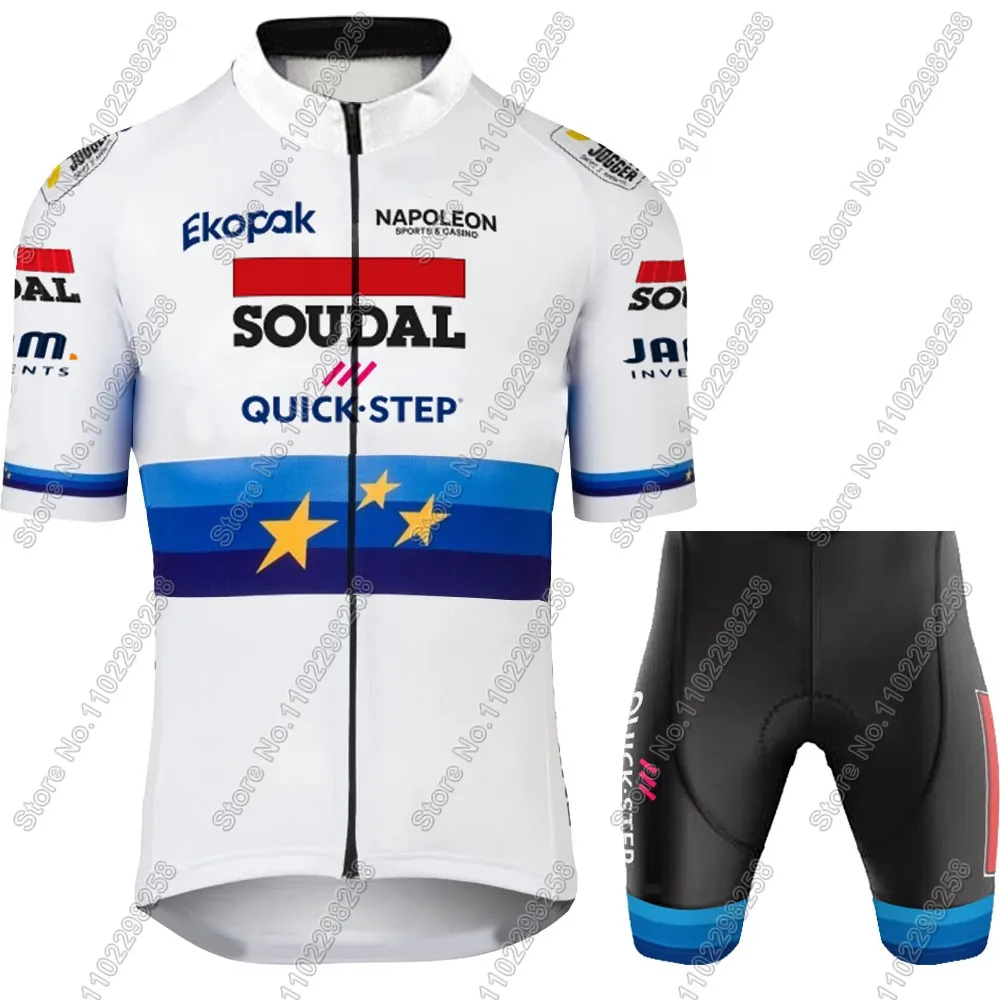 Team Soudal Quick Step Велоспорт 2025 Комплект Джерси Мужская Европейская Бельгийская