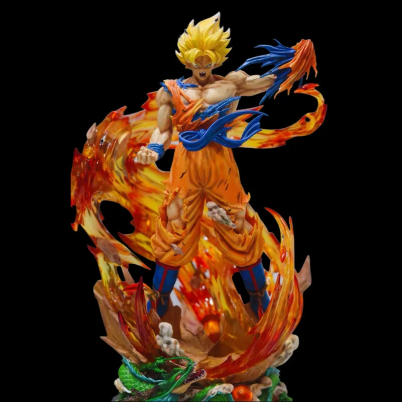 

LS Dragon Ball Super Anime Figurine Model GK Super Saiyan 3 Son Goku Action Figure Figures 43cm Statue Collection Toy Figma
