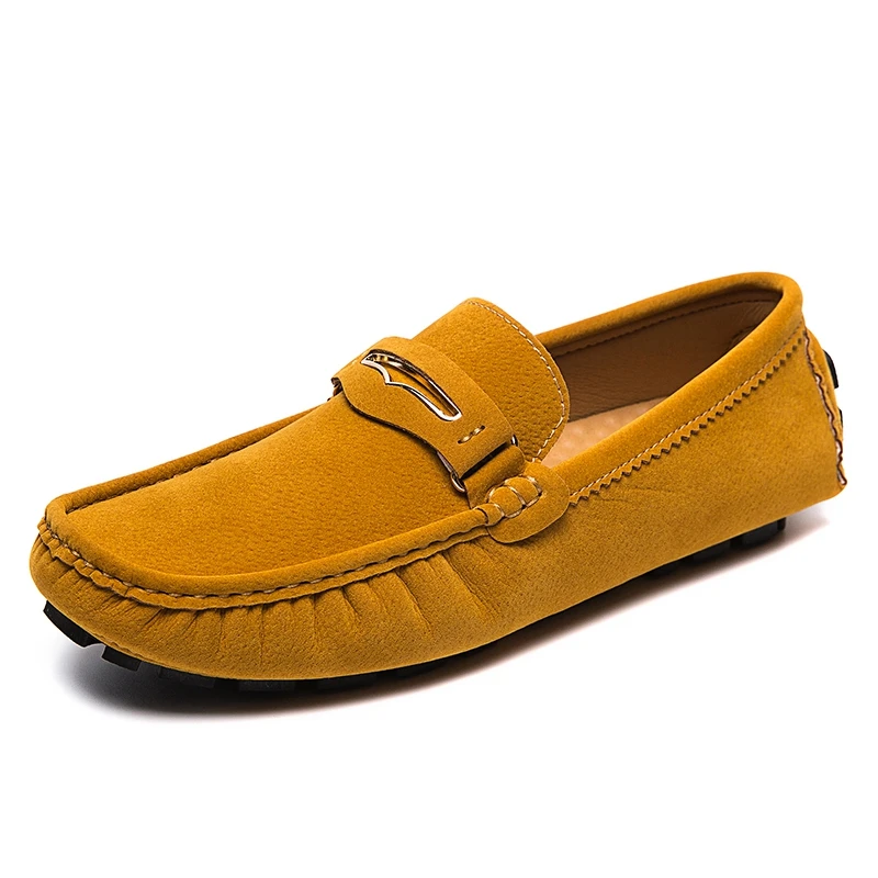 

Замшевые мужские мокасины Роскошные брендовые кожаные туфли-лодочки, повседневная обувь, женские и мужские мокасины, слипоны, мужская обув...