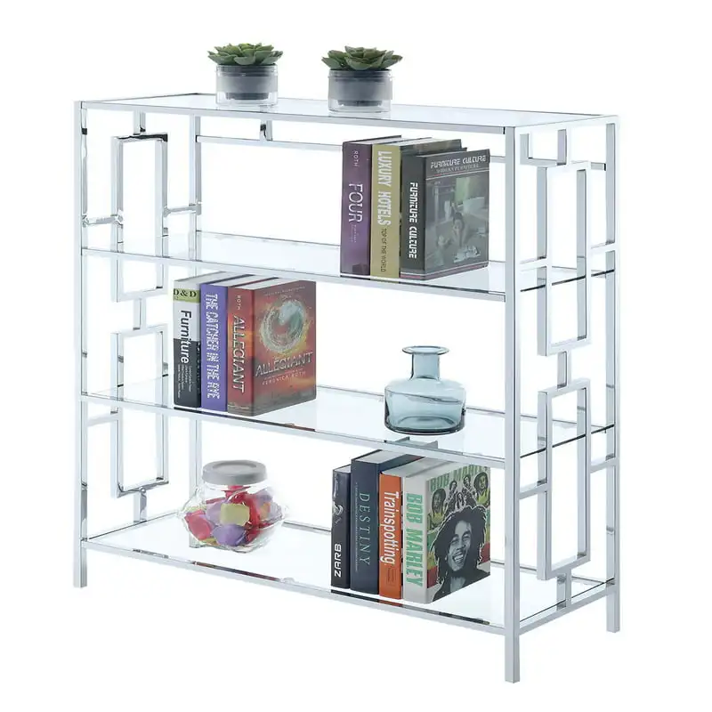 

Chrome 4 Tier Bookcase, Glass/Chrome