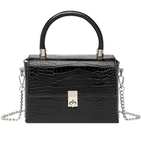 high quality designer handbag crocodile pattern tote bag for women shoulder bag short handle turn lock leather crossbody bag