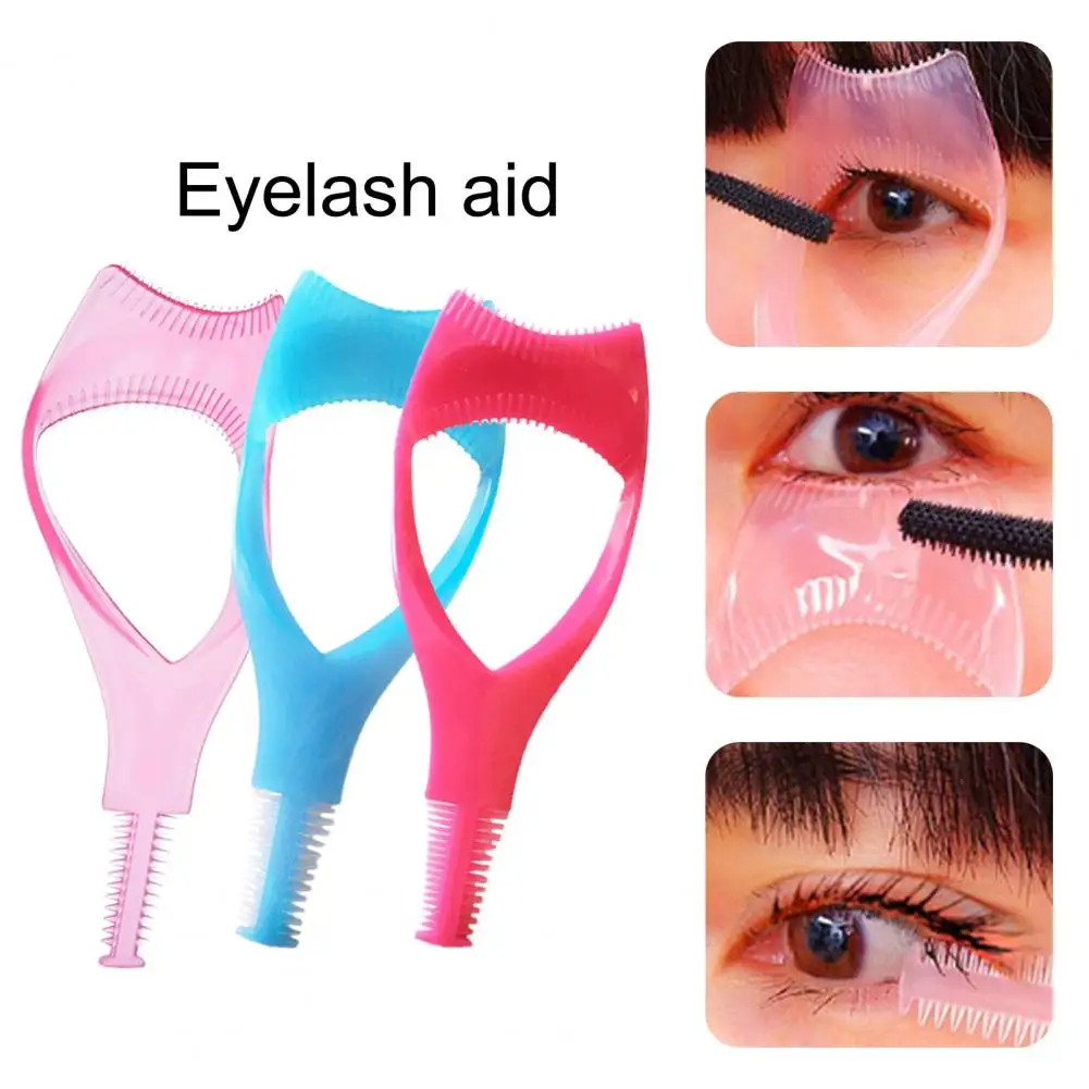 

3Pcs Eyelash Comb Handheld Easy to Clean Fits Eye Shape 3-in-1 Three-dimensional Faux Crystal Eyelash Brush Female Supply