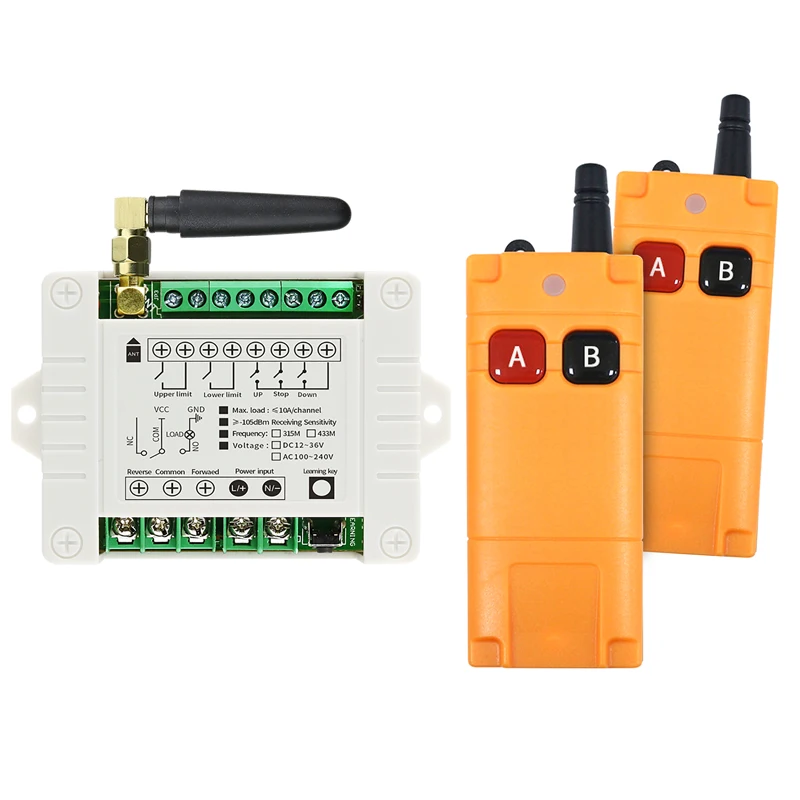 Универсальный беспроводной пульт дистанционного управления 433 МГц AC220V 110V 2CH реле