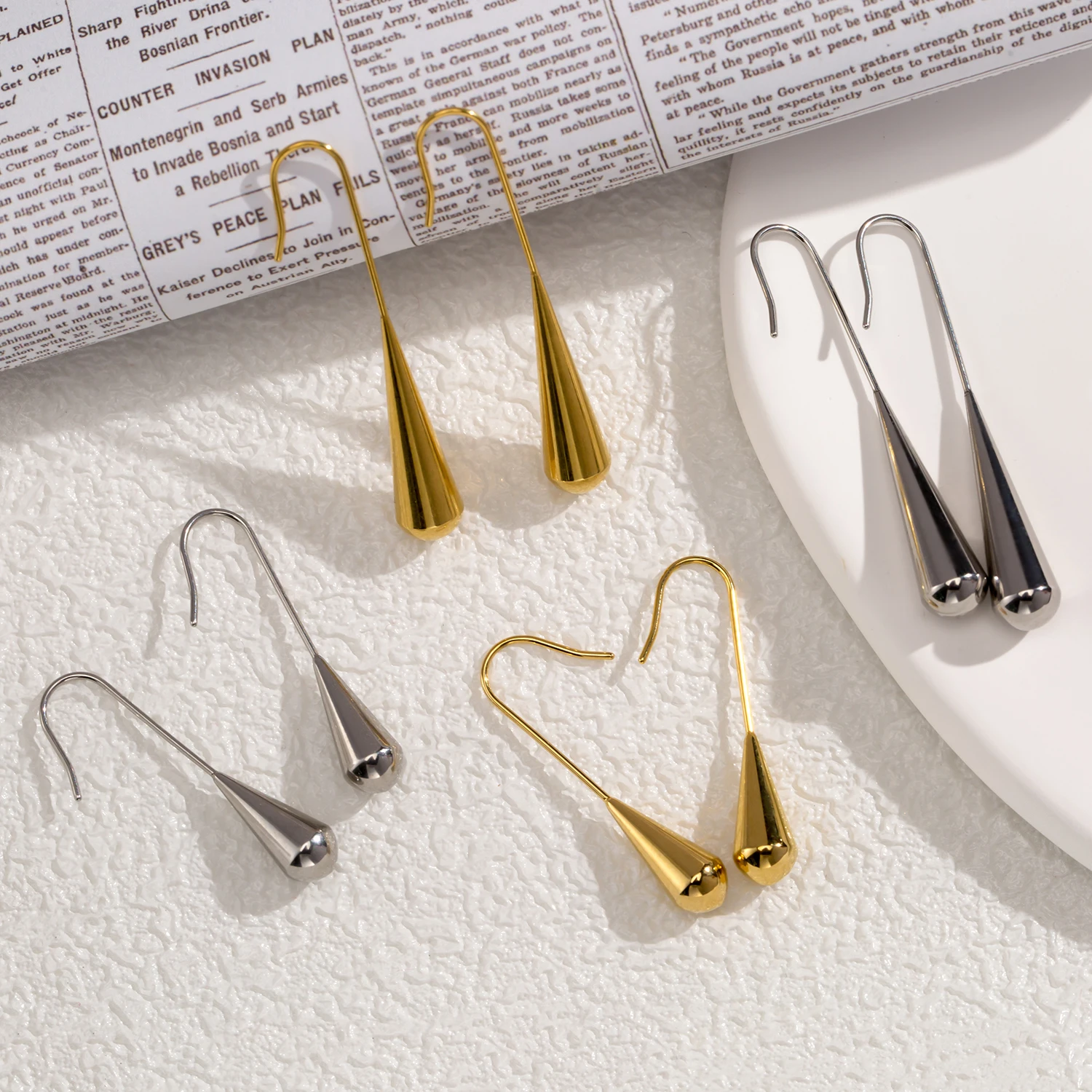 Серьги-кольца из нержавеющей стали для женщин UHBINYCA брендовые позолоченные