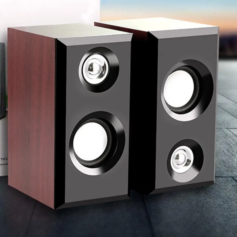 

Computer Speakers Usb Powered Surround Sound Wooden Desktop Wired Loudspeakers Bass Stereo Subwoofer For Laptop Smartphone