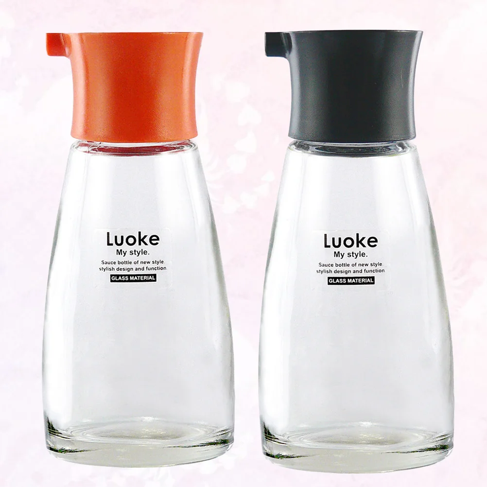 

2 Pcs Seasoning Bottle Kitchen Tool Oil Glass Dish Storage Supplies Pot Liquid Containers