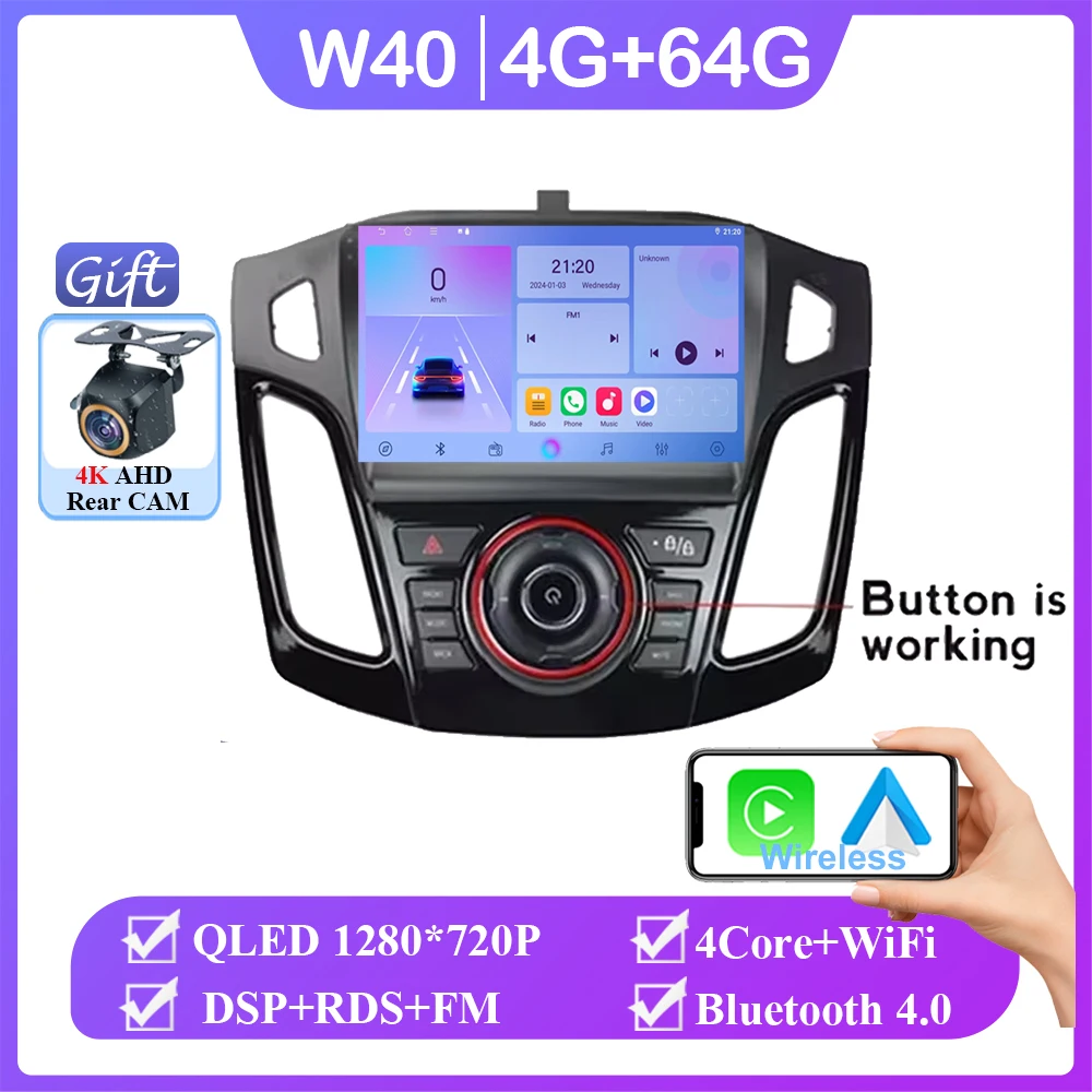 

Радио для Ford Focus 3 Mk 3 2011 2012 2013 2014 2015-2019 Автомобильный плеер GPS Стерео Мультимедийное головное устройство Навигация Авто Android 15