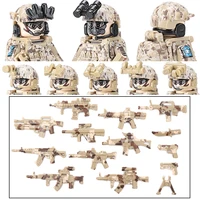 us navy seals special forces helmet building blocks city modern army swat soldier figures military weapons guns vest bricks toy