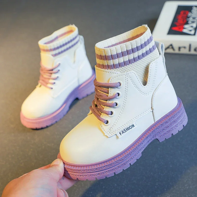 

Children Casual Shoes Autumn Winter Girls Boots Free Shipping Fashion Leather Soft Antislip 6 To 12 Years Kids Girls Boots