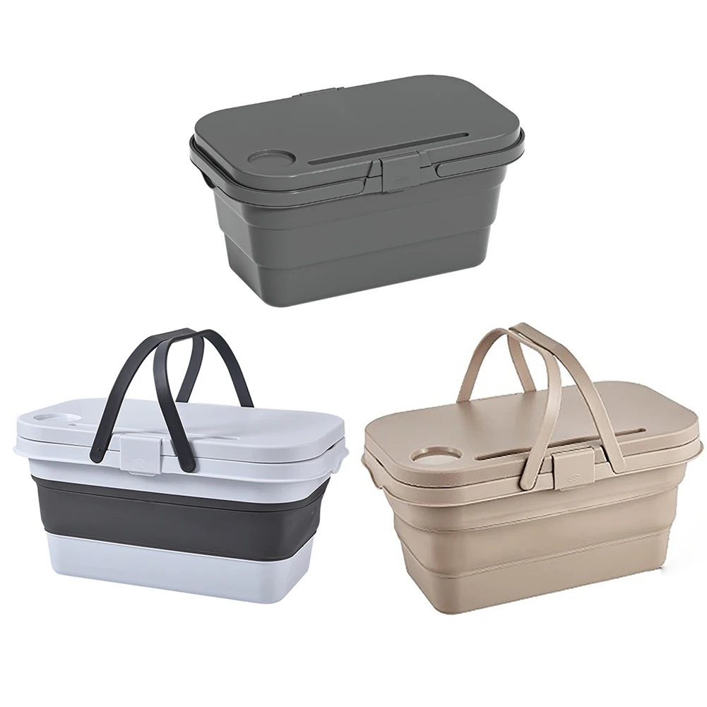 

Picnic Basket Storage Box Camping Utensils Outdoor Camping Box Beach Food Fruit Water Container Storage Basket