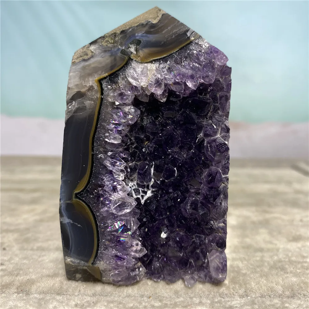 

Tower Amethyst Stones Natural Reiki Quartz Crystal Cluster Healing Specimen Wicca Gift Geode Mineral Wand Home Crafts Decoration