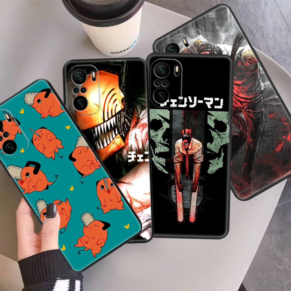 

Chainsaw Man Pochita Denji For Xiaomi Redmi Note 12 11E 11S 11 11T 10 10S 9 9T 9S 8 8T Pro Plus 5G 7 5 Black Phone Case